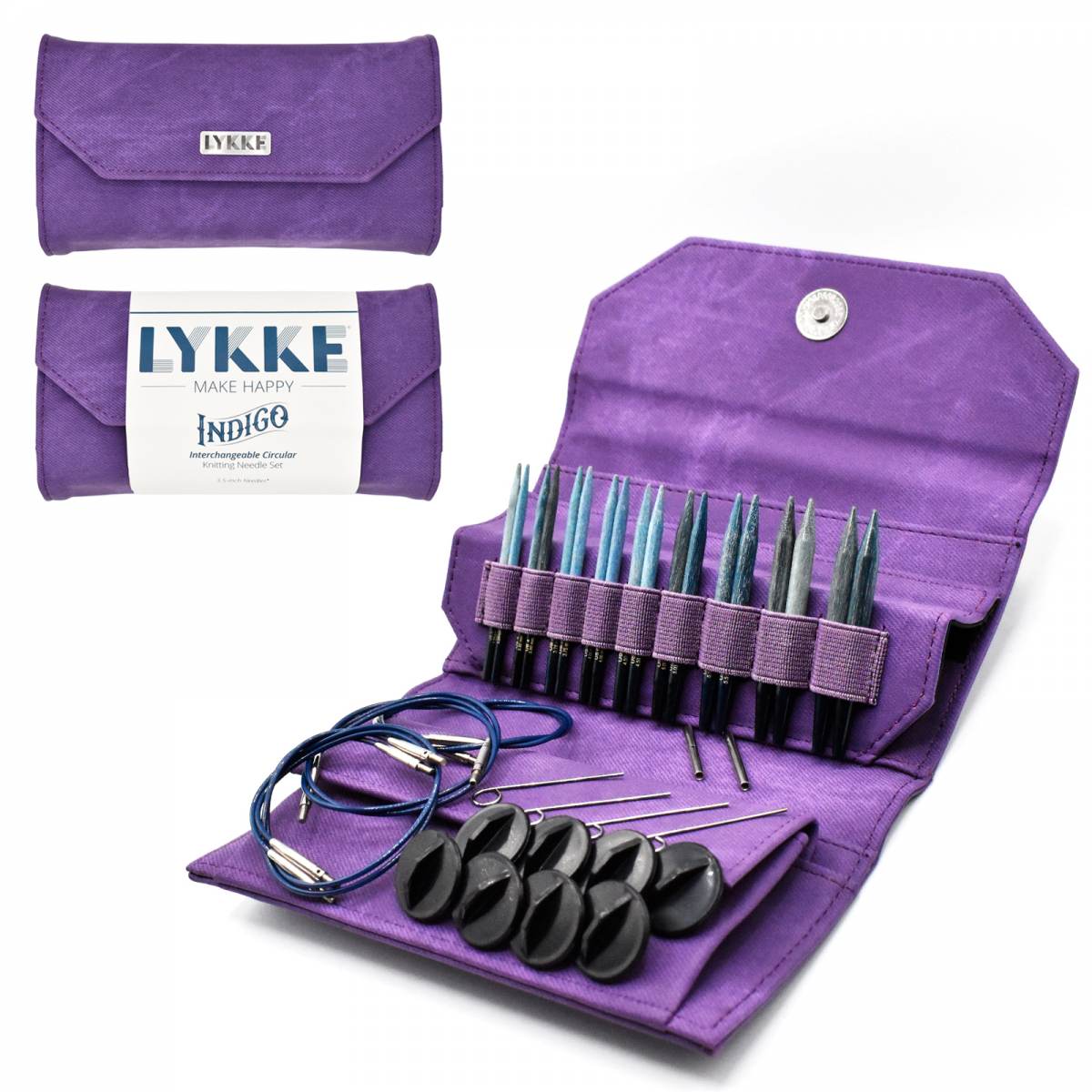 LYKKE Indigo 3.5” Interchangeable Needle Set (Violet Denim)