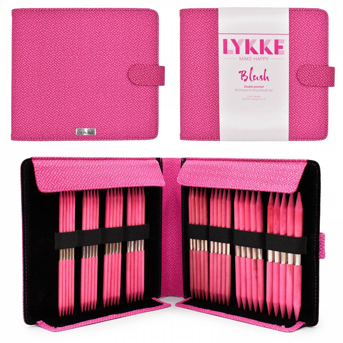 Load image into Gallery viewer, LYKKE Blush 6&amp;quot; Double-Pointed Needle Set (large sizes)
