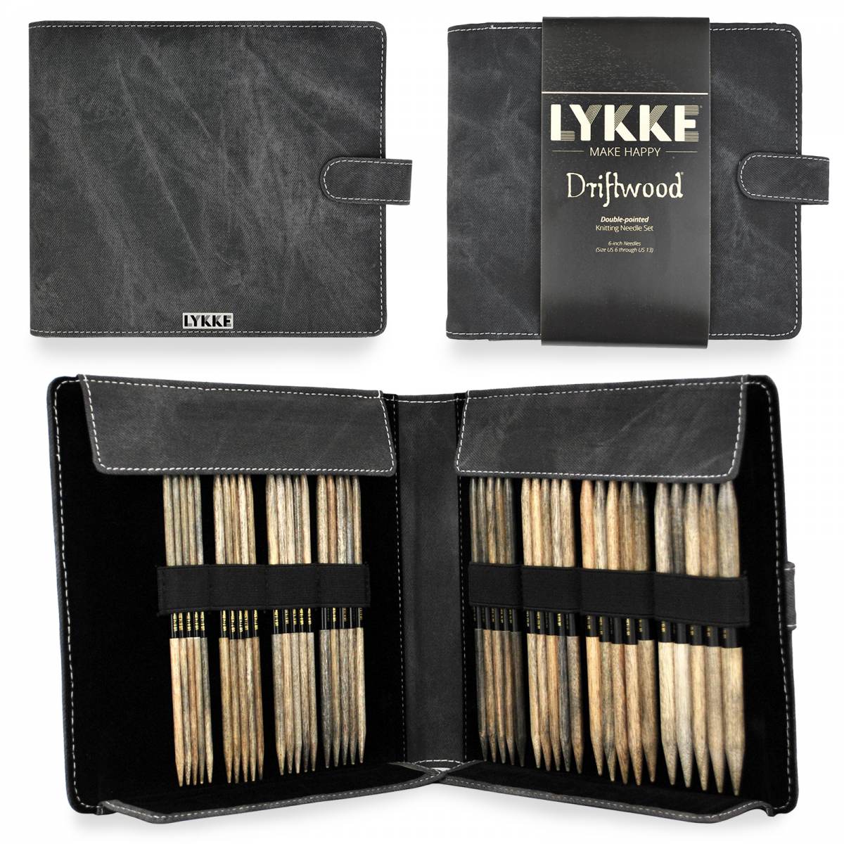 Load image into Gallery viewer, LYKKE Driftwood 6&amp;quot; Double-Pointed Needle Set (large sizes)
