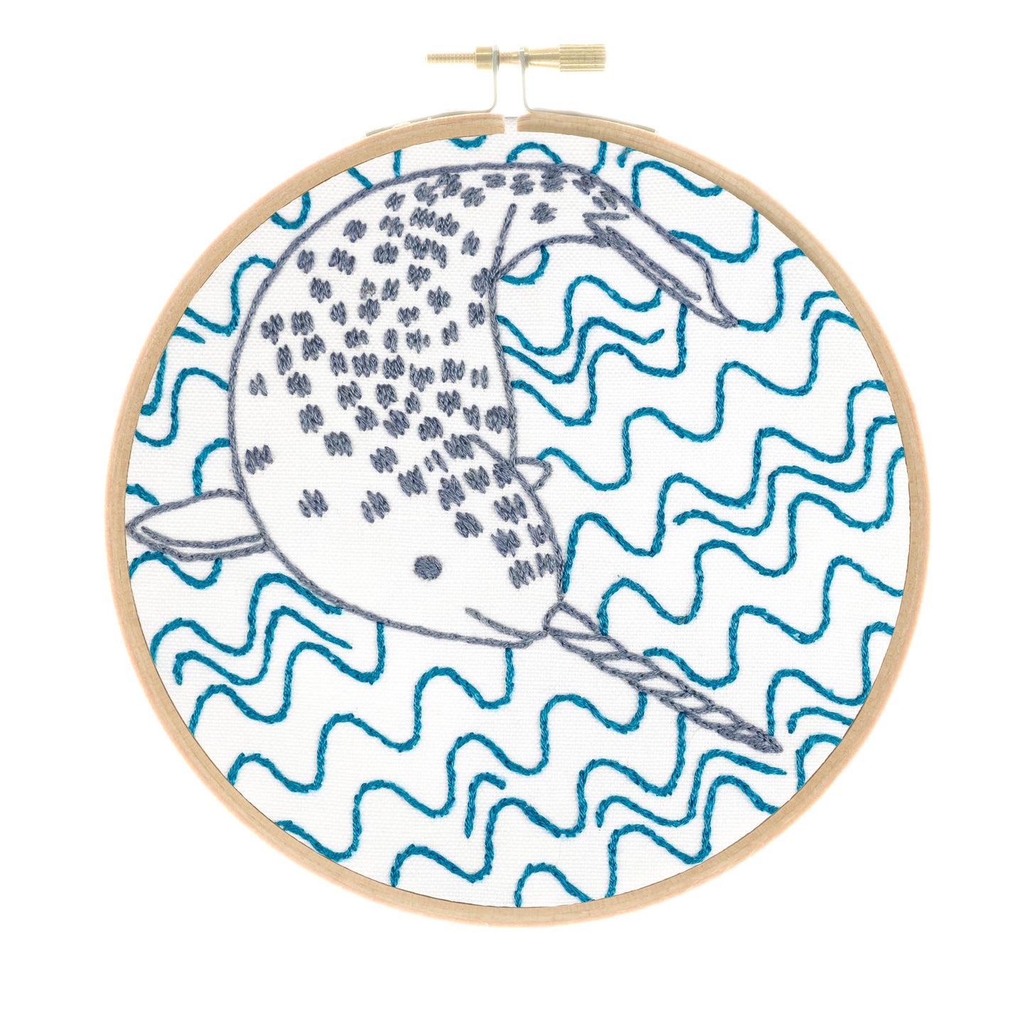 Load image into Gallery viewer, Narly Narwhal Embroidery Kit
