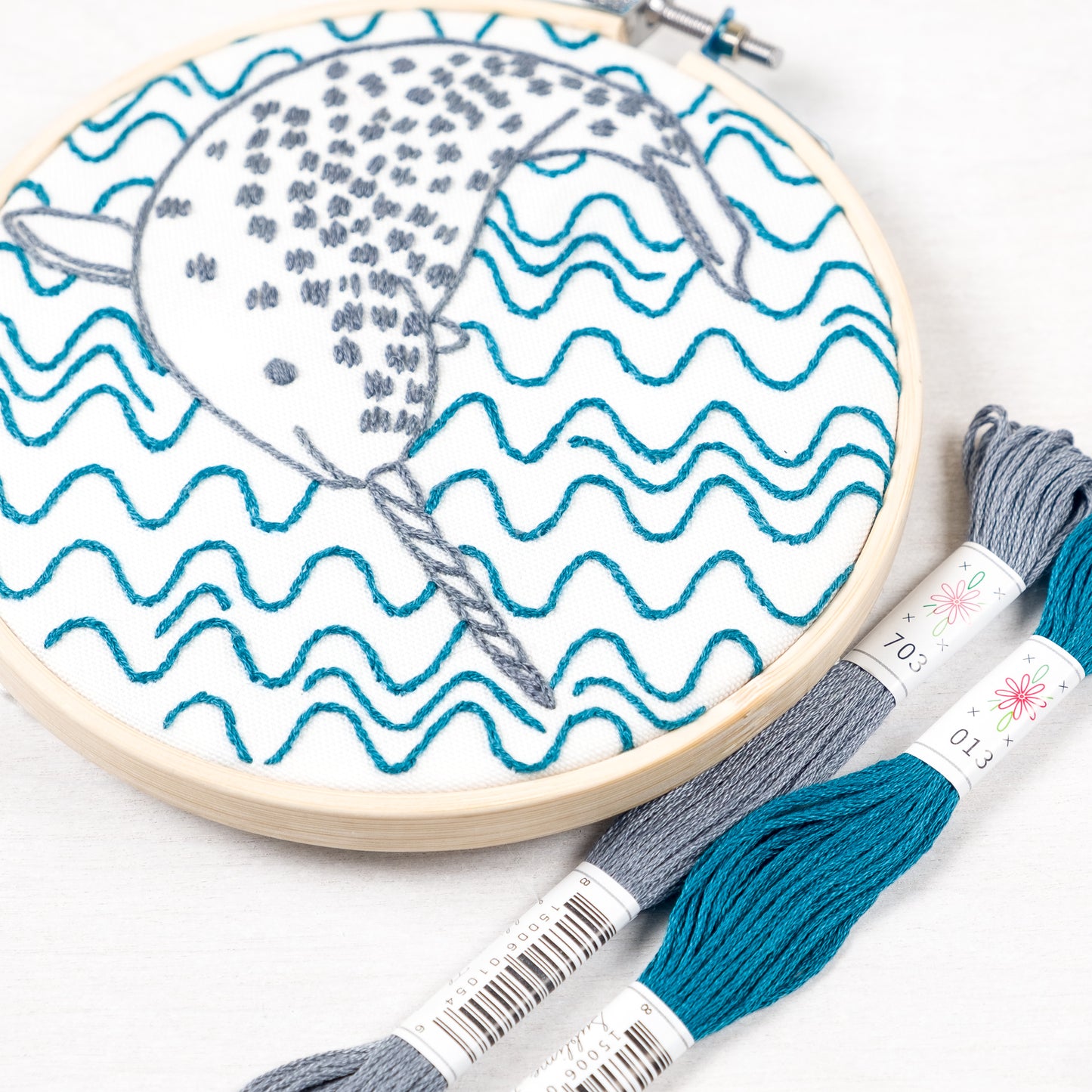 Load image into Gallery viewer, Narly Narwhal Embroidery Kit
