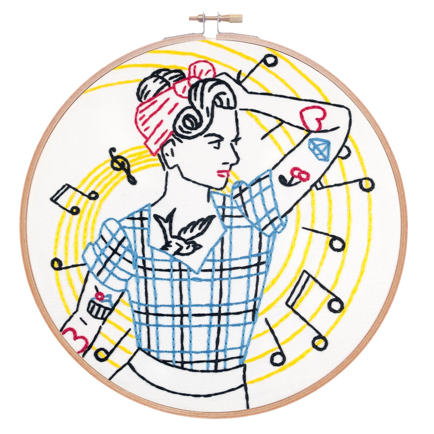 Rockabilly Girl Embroidery Kit