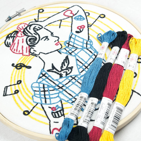 Rockabilly Girl Embroidery Kit